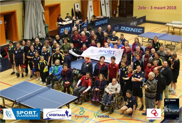 4 tafeltennissers op wedstrijd in Zele